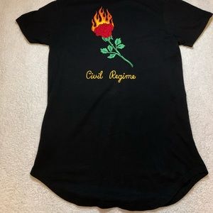 Civil, Long Black Embroidered Tee